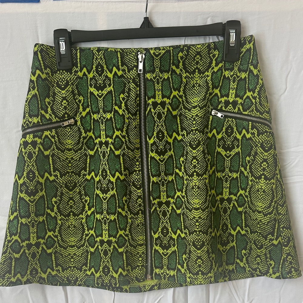 Hot Topic Neon Snake Print Mini Skirt